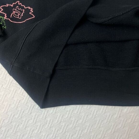 Aritzia Wilfred Free Women’s Small Black Floral Embroidered Pullover Sweater - Picture 9 of 14